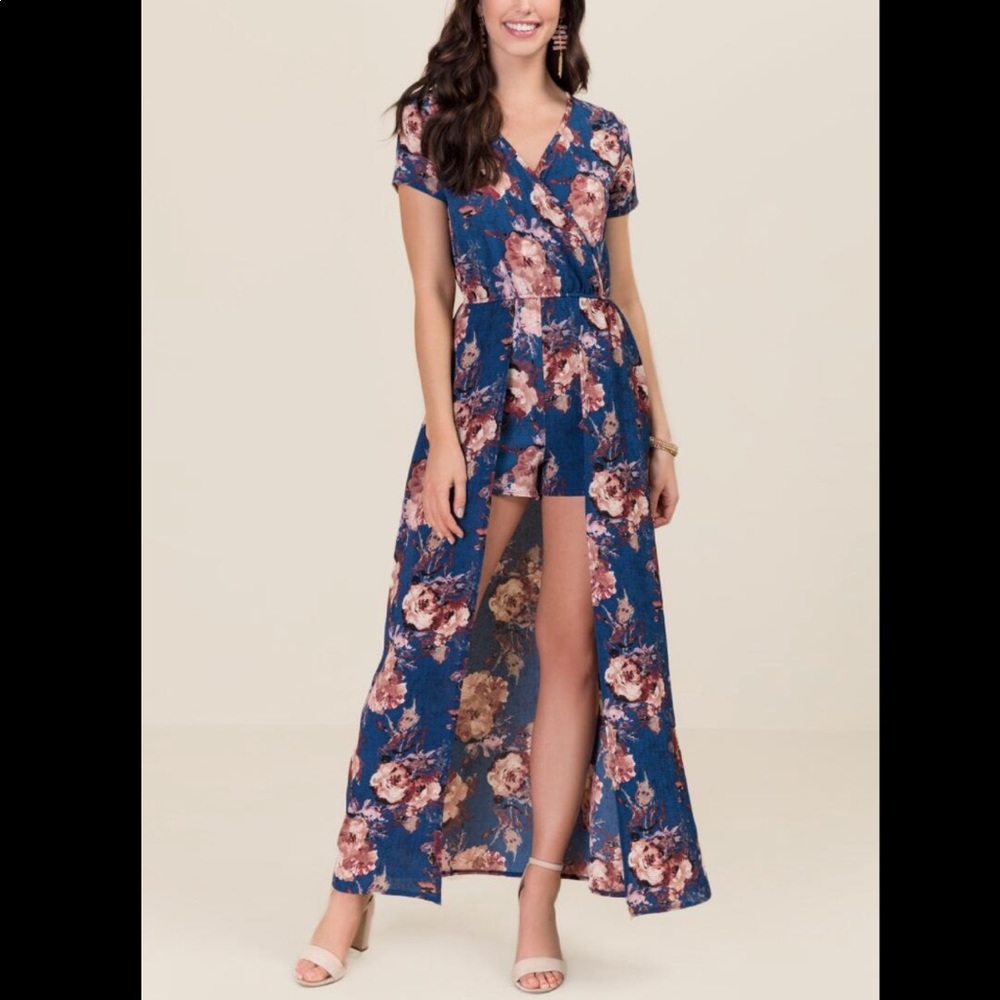 FRANCESCAS FLORAL ROMPER MAXI DRESS